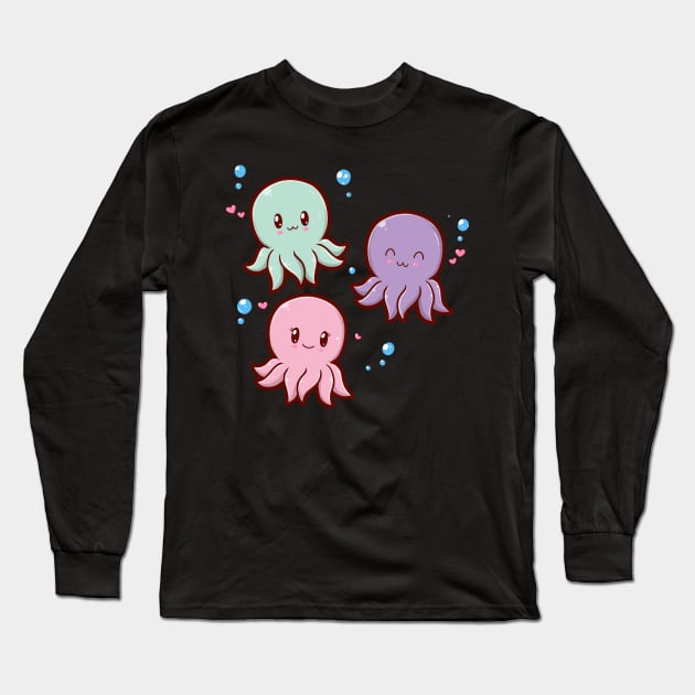 Kawaii Octopi 3.0 Long Sleeve T-Shirt by MimicGaming